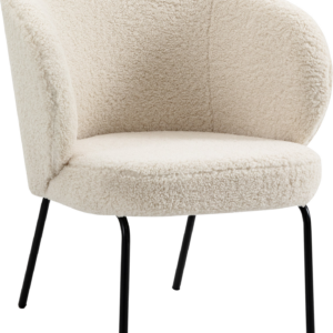 Loungestol Nordlys Furniture Bergen i hvid bouclé skandinavisk design H80ÃB71ÃD71 cm
